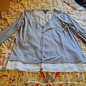 Cupio, cardigan, size L, gray and white